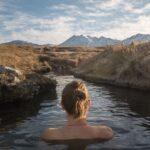 woman relaxing in hot springs