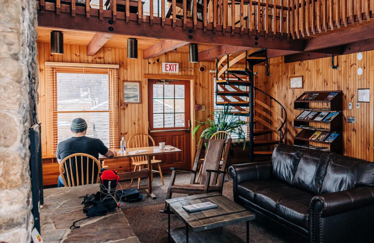 New Hampshire winter cabin
