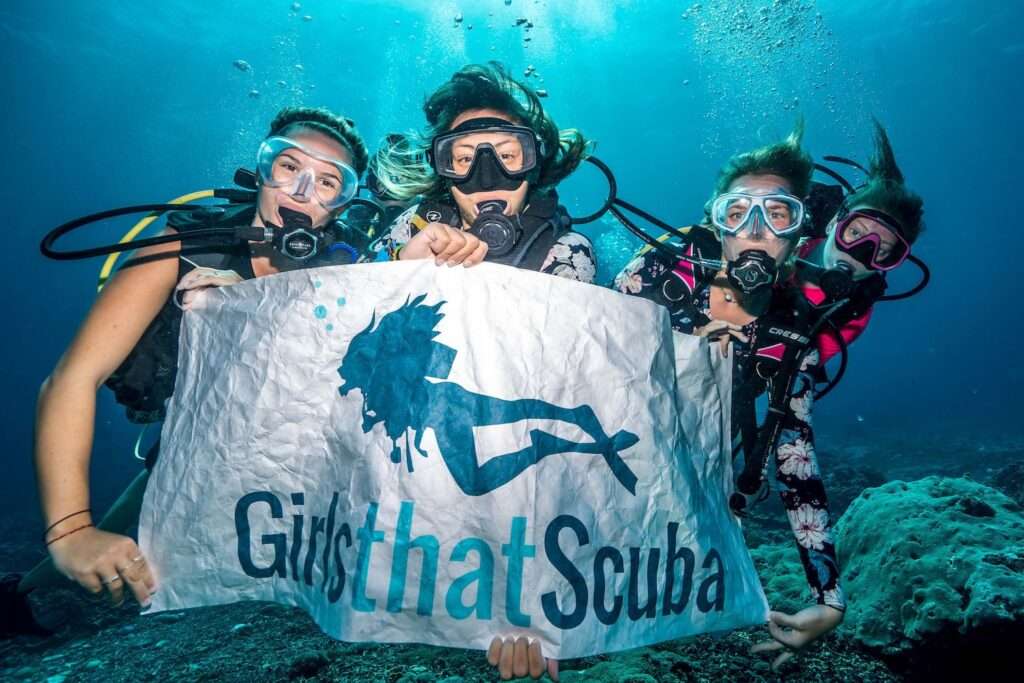 girls that scuba doing what they do best